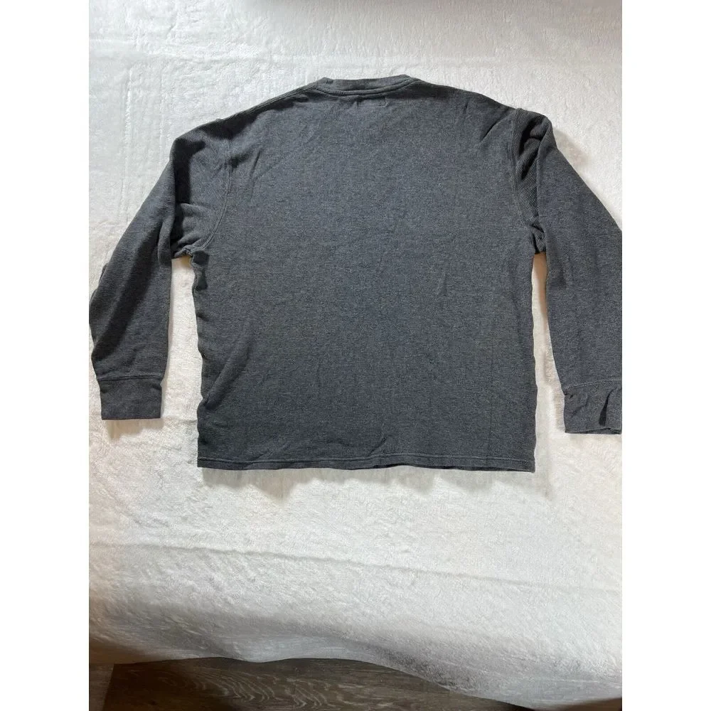 Polo Ralph Lauren Mens 2XL‎ Gray Waffle Knit Thermal Long Sleeve Pony Logo Shirt